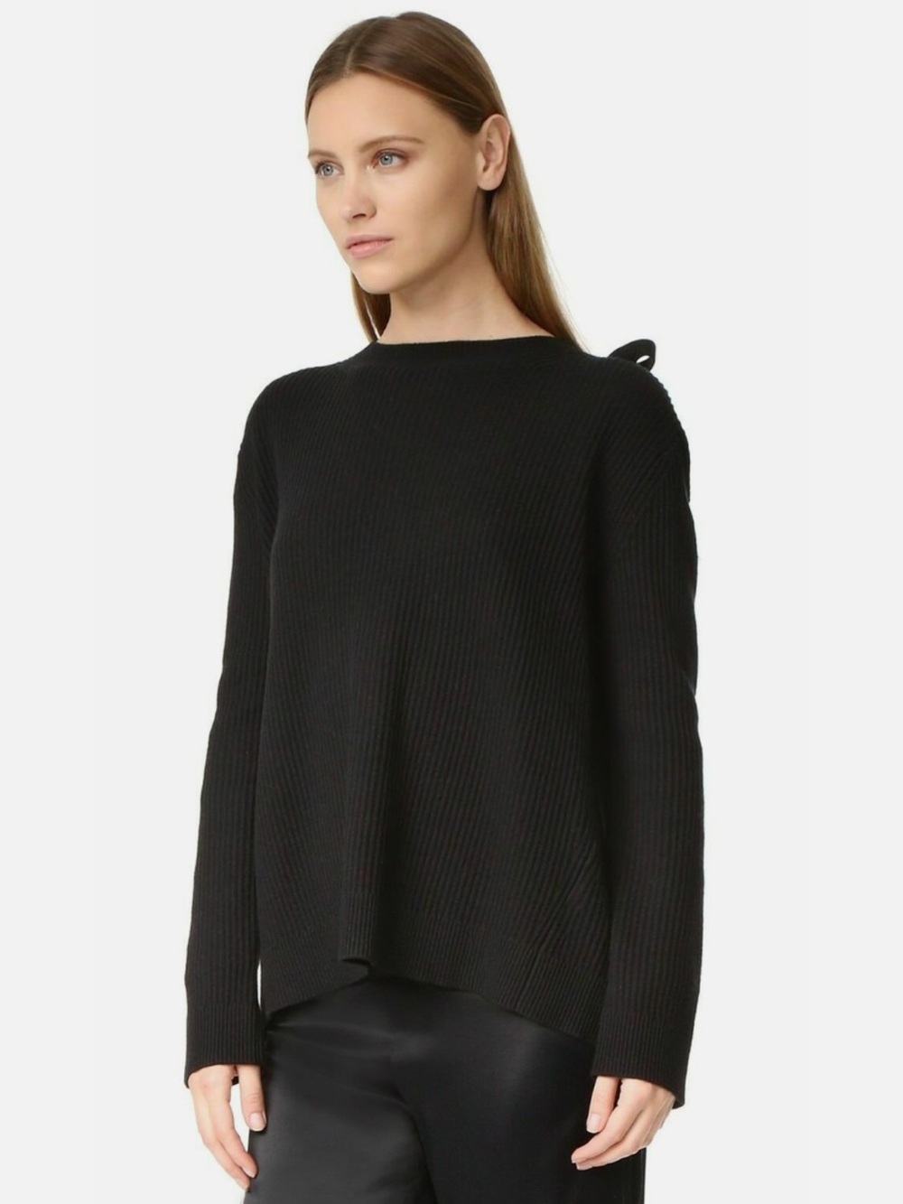 VINCE Cotton Cashmere Slit Back Women Sweater Size Small Minimalist Office knit